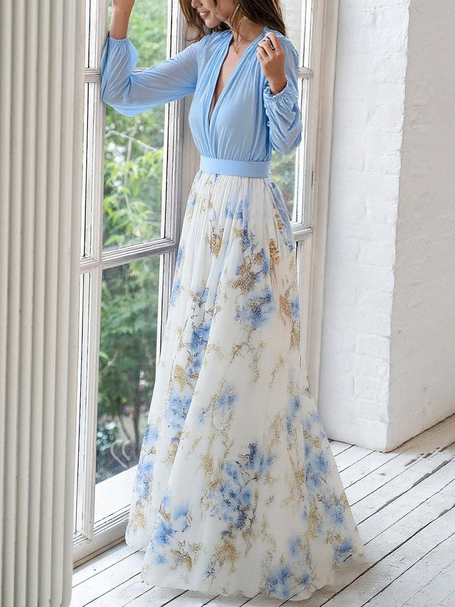 Penélope, precioso vestido largo con estampado floral