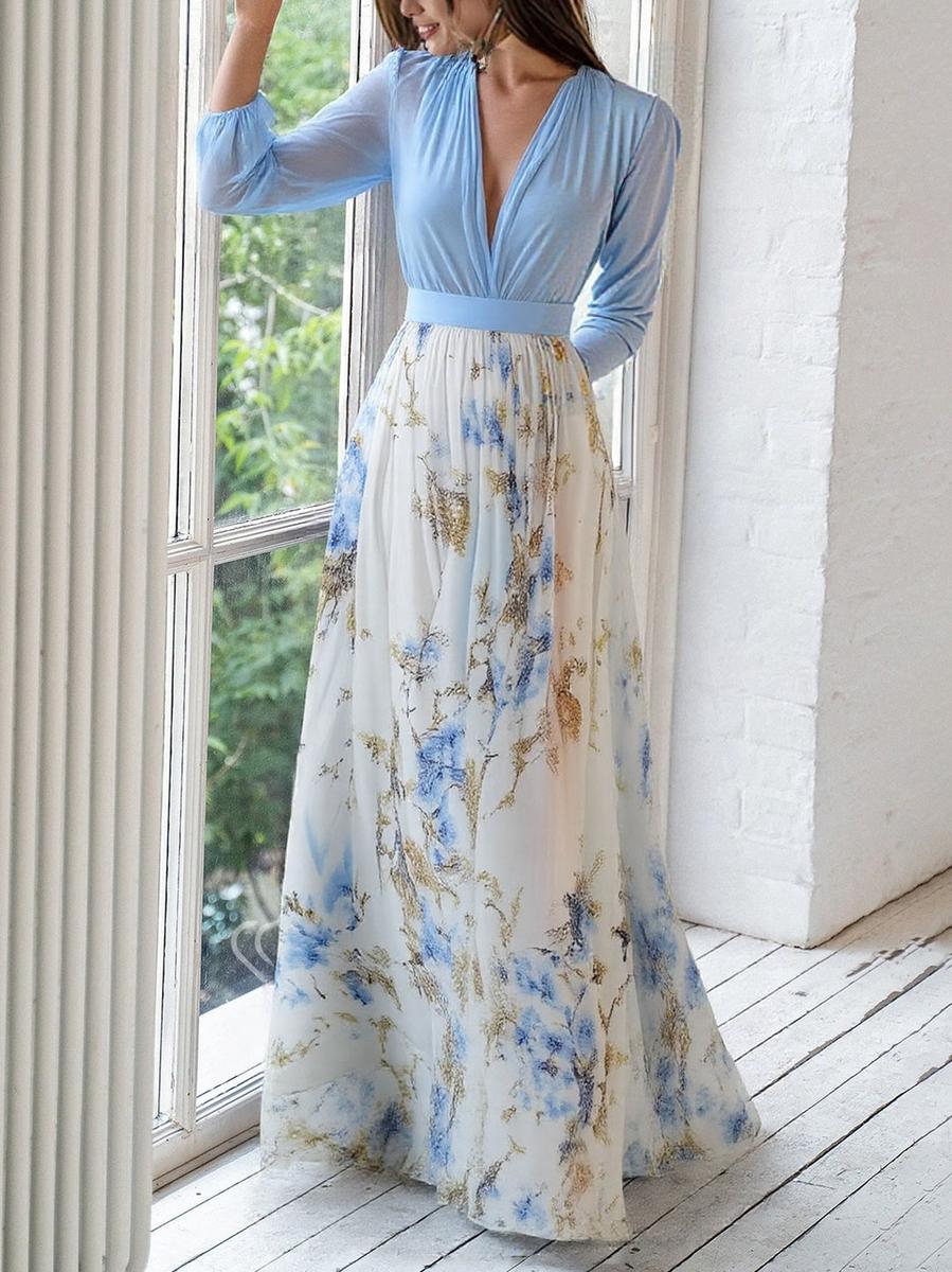 Penélope, precioso vestido largo con estampado floral