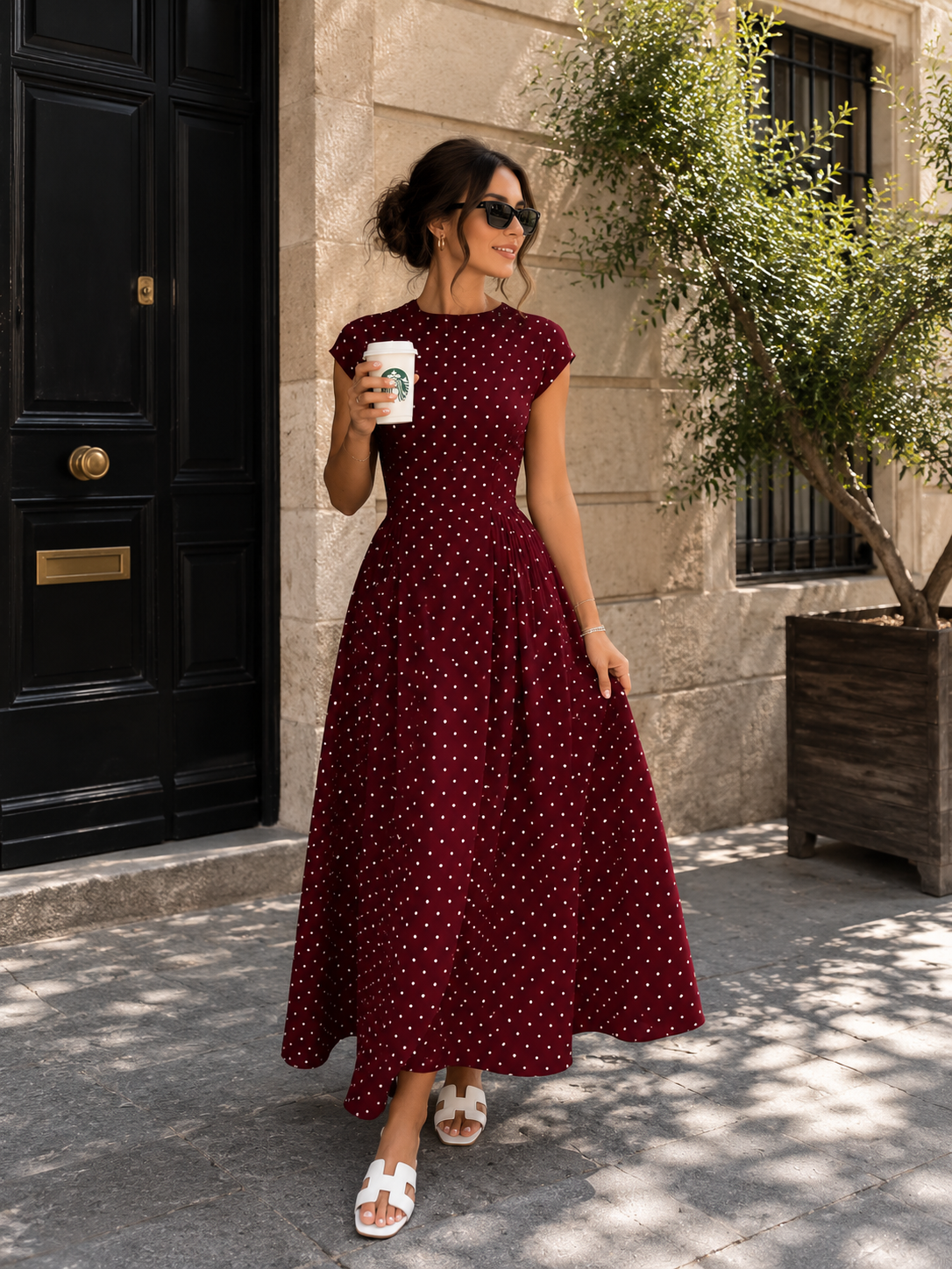 Vestido Midi Ceñido Estampado