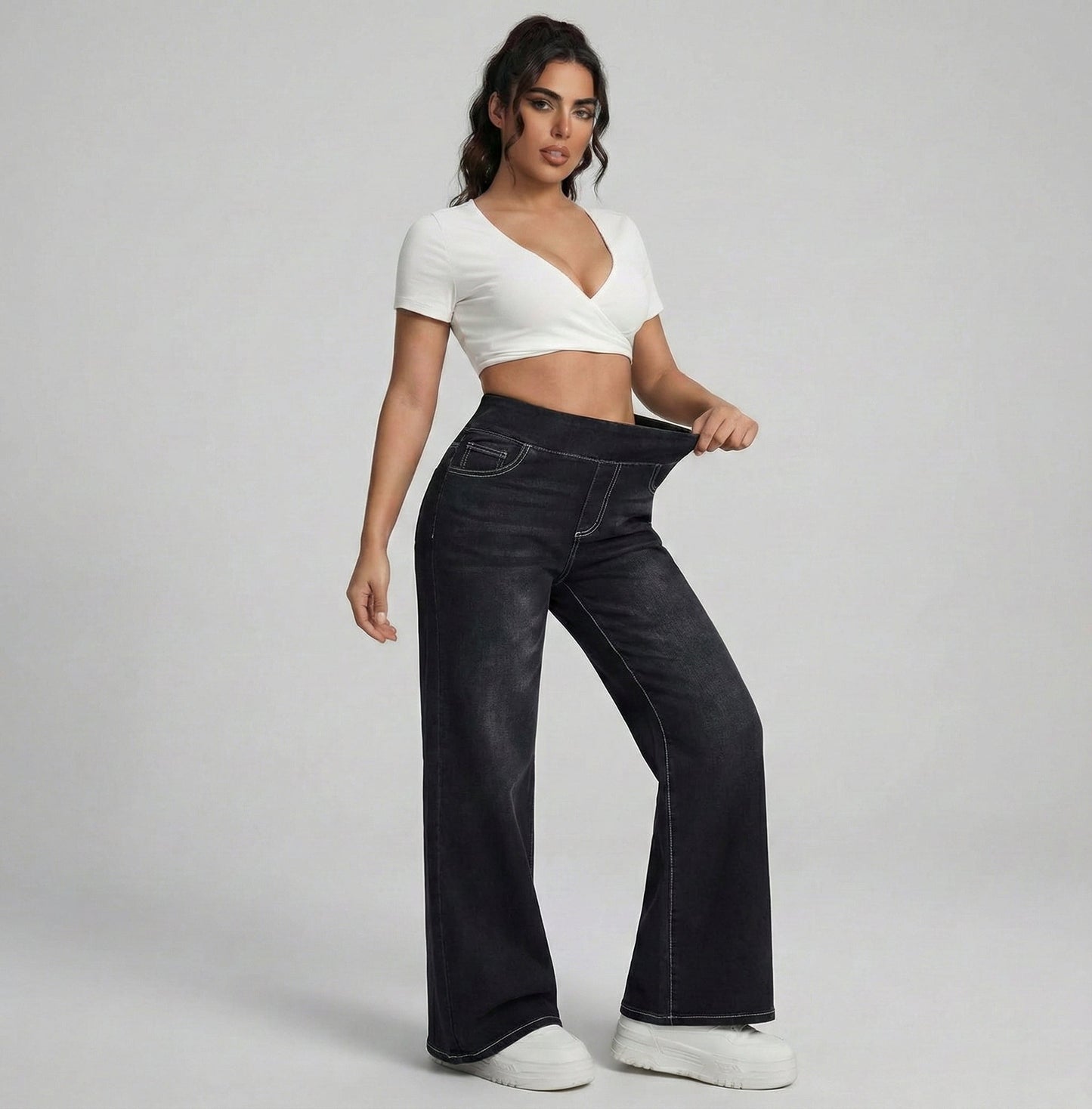 Paula, Pantalones anchos estilo Denim
