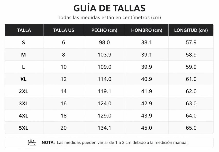 Tabla de tallas