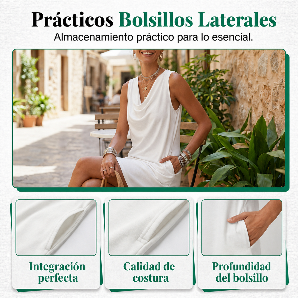 Vestido Corto cuello caido